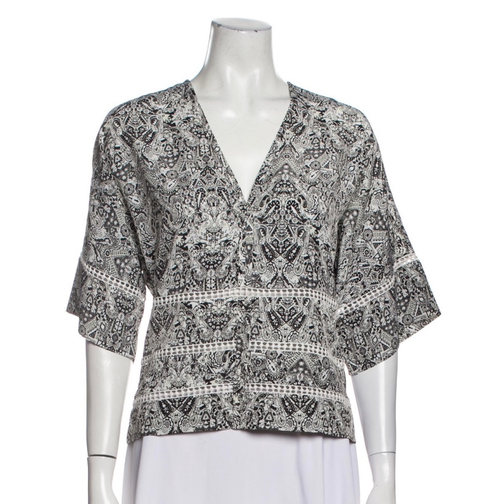 IRO Printed V-Neck Blouse